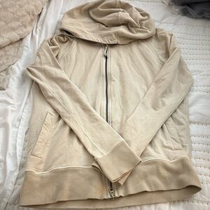 lululemon athletica Beige Zip-Up Jacket with hood - M